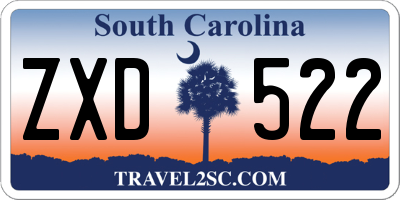 SC license plate ZXD522