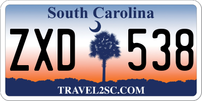 SC license plate ZXD538