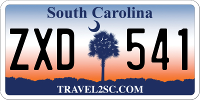SC license plate ZXD541