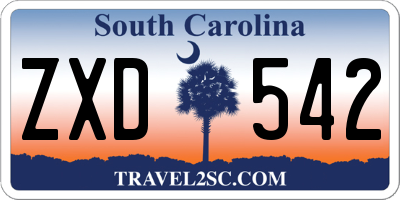 SC license plate ZXD542