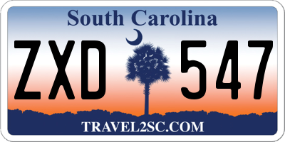 SC license plate ZXD547