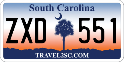SC license plate ZXD551