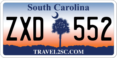 SC license plate ZXD552