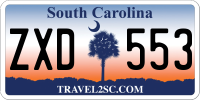 SC license plate ZXD553