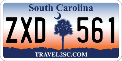 SC license plate ZXD561