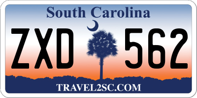 SC license plate ZXD562