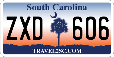 SC license plate ZXD606