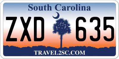 SC license plate ZXD635