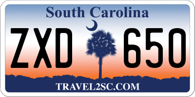 SC license plate ZXD650