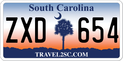 SC license plate ZXD654