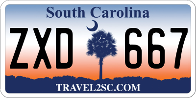 SC license plate ZXD667