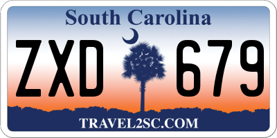SC license plate ZXD679