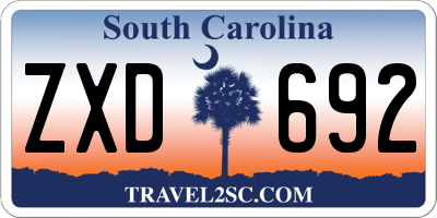 SC license plate ZXD692