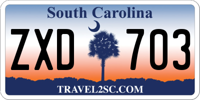 SC license plate ZXD703