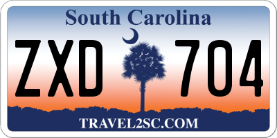 SC license plate ZXD704