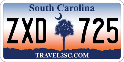 SC license plate ZXD725