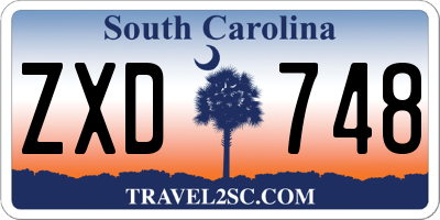 SC license plate ZXD748