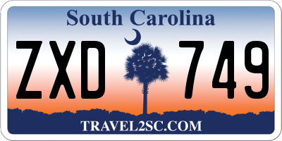 SC license plate ZXD749