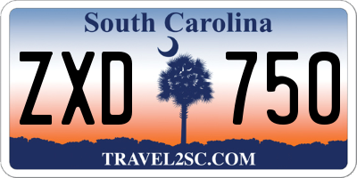 SC license plate ZXD750