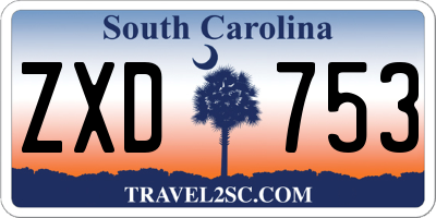 SC license plate ZXD753