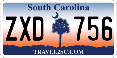SC license plate ZXD756