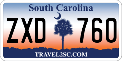 SC license plate ZXD760