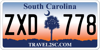 SC license plate ZXD778