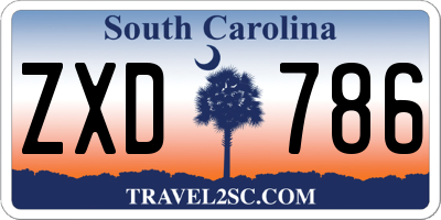 SC license plate ZXD786