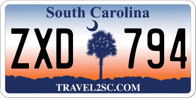 SC license plate ZXD794