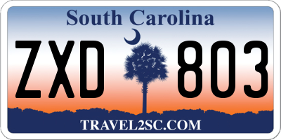 SC license plate ZXD803
