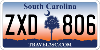 SC license plate ZXD806