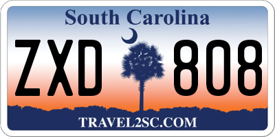 SC license plate ZXD808