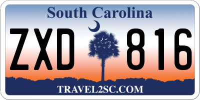 SC license plate ZXD816