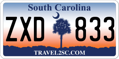 SC license plate ZXD833