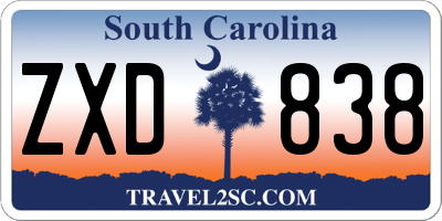 SC license plate ZXD838