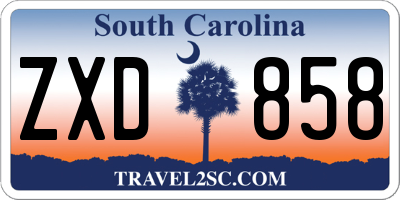 SC license plate ZXD858