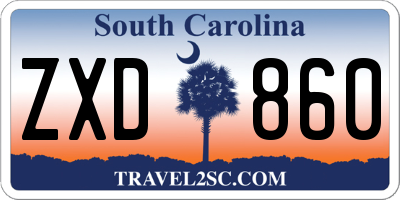 SC license plate ZXD860
