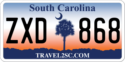 SC license plate ZXD868
