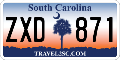 SC license plate ZXD871