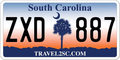 SC license plate ZXD887