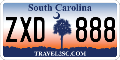 SC license plate ZXD888