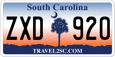 SC license plate ZXD920