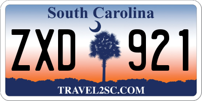 SC license plate ZXD921