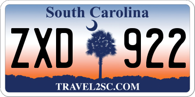 SC license plate ZXD922