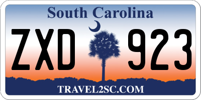 SC license plate ZXD923