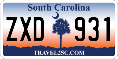 SC license plate ZXD931