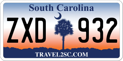 SC license plate ZXD932