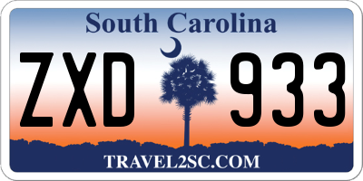SC license plate ZXD933