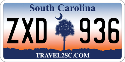 SC license plate ZXD936