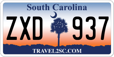 SC license plate ZXD937